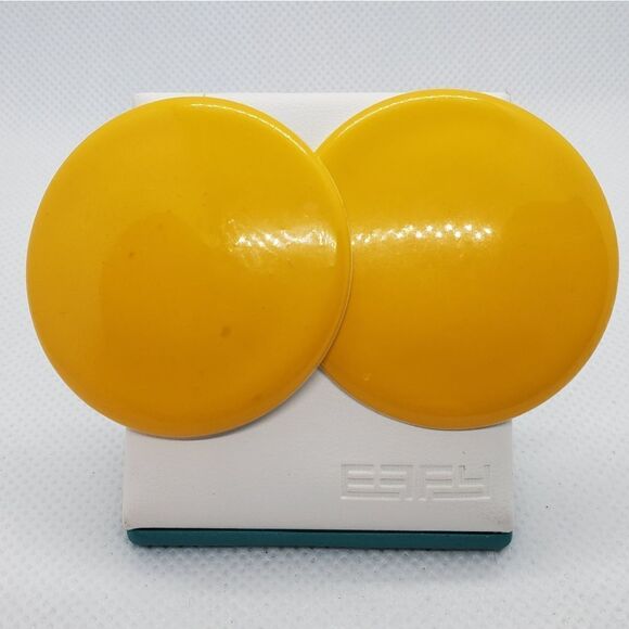 Vintage Yellow Earrings  - Picture 1 of 3